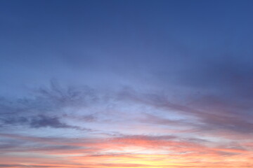 Scenic colors sky on sunset in sunlight
