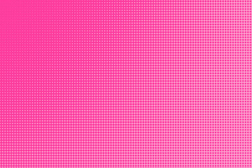 Pop art colorful comics book magazine cover. Polka dots pink background. Cartoon funny retro pattern. Vector halftone illustration. 90-s style. Template design for poster, card, flyer.