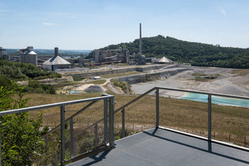 Former cement factories of ENCI near Maastricht in the Netherlands Metal photographed from tourist platform on a sunny day