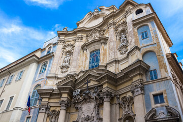 Fototapeta na wymiar Facade of the Roman Church of Santa Maria Maddalena