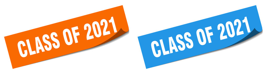 class of 2021 paper peeler sign set. class of 2021 sticker
