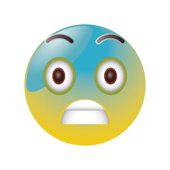 blue cold freezing emoticon in white background