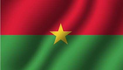 burkina fasso national wavy flag vector illustration