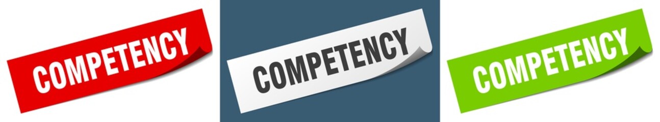 competency paper peeler sign set. competency sticker
