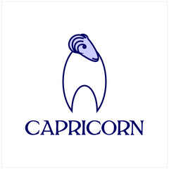 Modern Beauty coloring sheep, Lamb, goat Capricorn  zodiac logo design