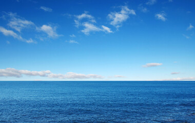 Blue sea with waves and sky