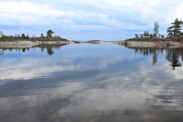 reflection of clouds in the lake