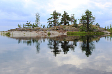 reflection of trees in the lake