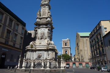 Fototapeta na wymiar The Spire of the Immaculate Virgin in Naples