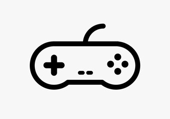 Video game control joystick flat icon. Videogame console controller game pad