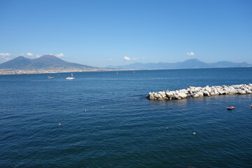 View of Naples town in Campania, Italy