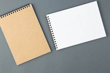 Craft spiral open notebook.