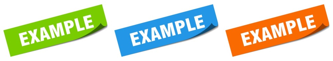 example paper peeler sign set. example sticker