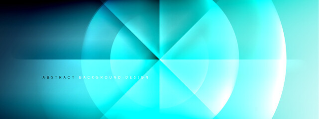 Vector abstract background - circle and cross on fluid gradient with shadows and light effects. Techno or business shiny design templates for text