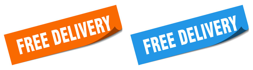 free delivery paper peeler sign set. free delivery sticker