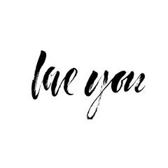 Love you ink brush vector lettering. Modern slogan handwritten vector calligraphy. Black paint lettering isolated on white background. Postcard, greeting card, t shirt decorative print.