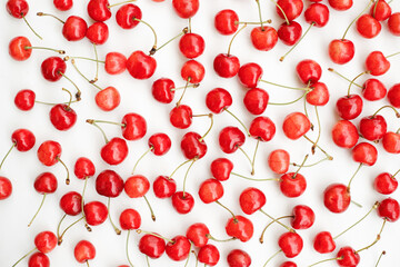 ripe fresh red cherries