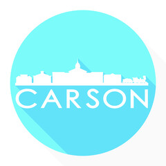 Fototapeta premium Carson Nevada USA Flat Icon Skyline Silhouette Design City Vector Art.