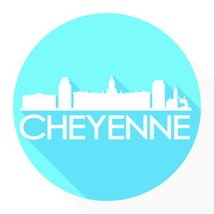 Obraz premium Cheyenne Wyoming USA Flat Icon Skyline Silhouette Design City Vector Art.