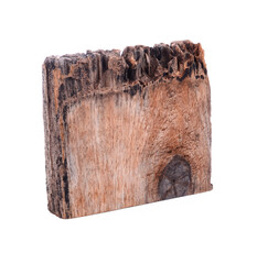 A teak wood plate isolate on white background