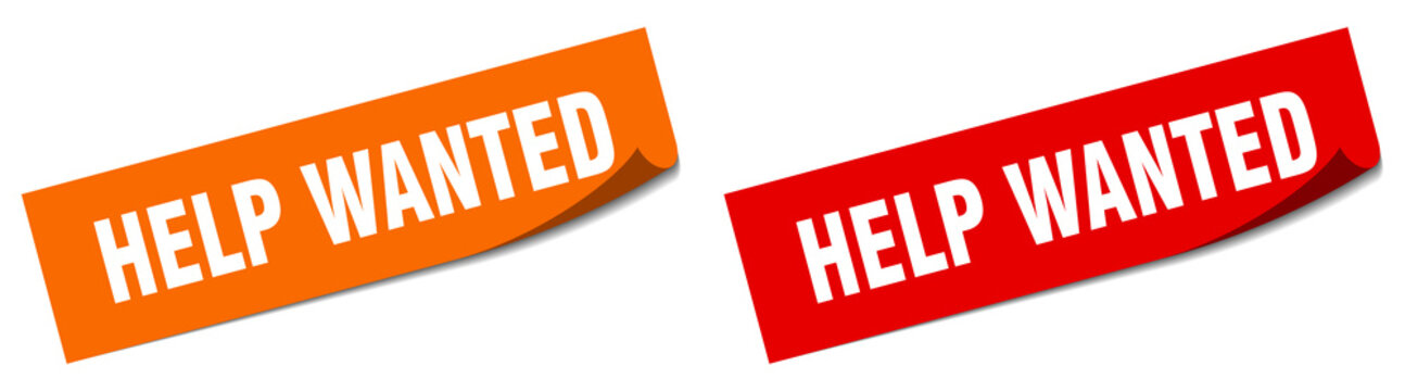 help wanted paper peeler sign set. help wanted sticker
