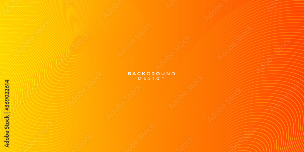 Wall mural orange abstract geometric background with curve wave lines