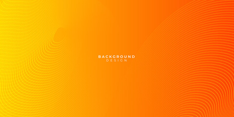 Orange abstract geometric background with curve wave lines