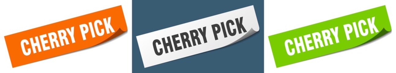 cherry pick paper peeler sign set. cherry pick sticker