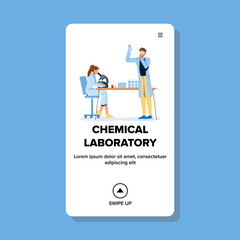 Chemists Working In Chemical Laboratory Vector Illustration