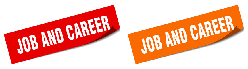 job and career paper peeler sign set. job and career sticker