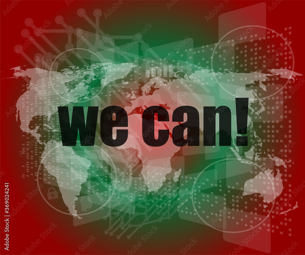 Poster we can text on digital touch screen interface