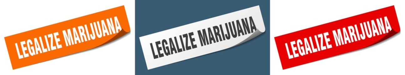 legalize marijuana paper peeler sign set. legalize marijuana sticker