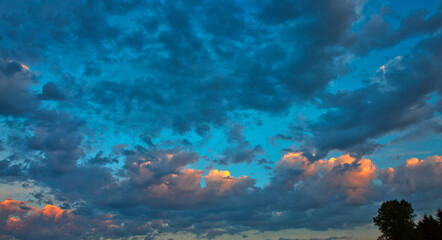 Fototapeta na wymiar Clouds and blue sky background with copy space.