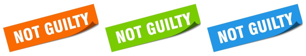 not guilty paper peeler sign set. not guilty sticker