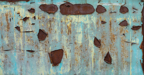 photo texture of old painted iron in corrosion