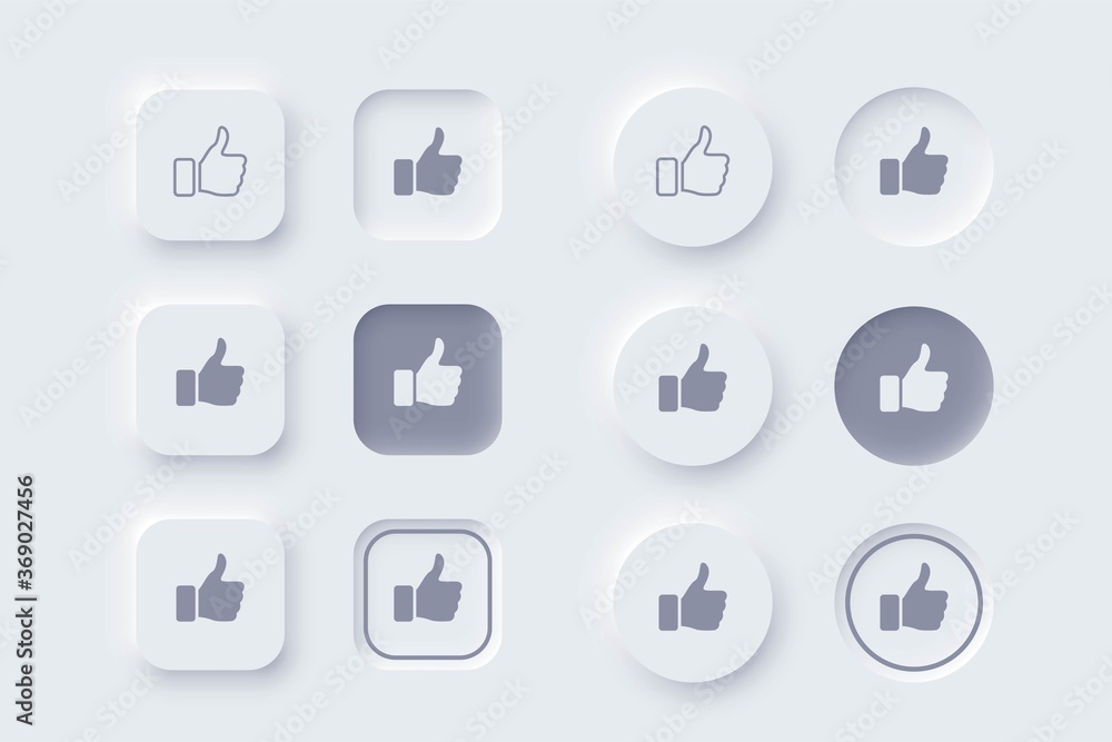 Poster vector neomorphism design like dislike buttons