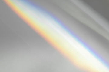 Overlay effect for photo and mockups. Organic drop diagonal shadow and ray of light with rainbow...