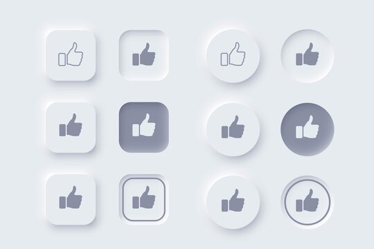 Vector Neomorphism Design Like Dislike Buttons