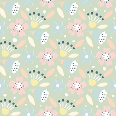 Modern floral seamless vector pattern