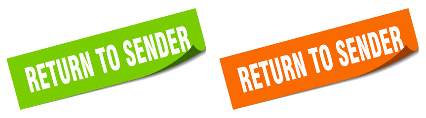 return to sender paper peeler sign set. return to sender sticker