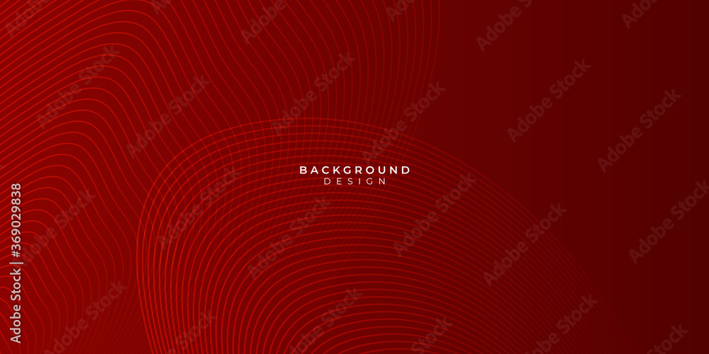 Wall mural red abstract background with wave curve lines