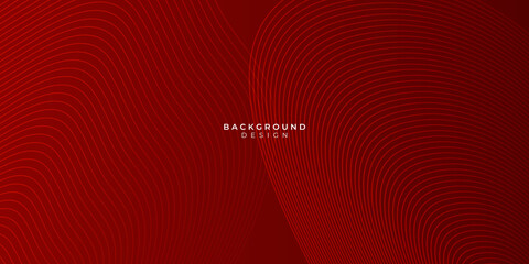 Red abstract background with wave curve lines