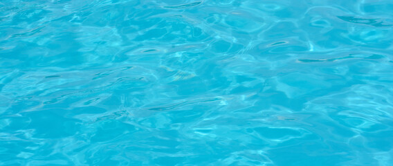 Blue water in swimming pool.Ripple Water.Banner