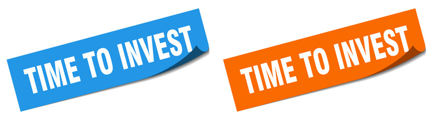 time to invest paper peeler sign set. time to invest sticker
