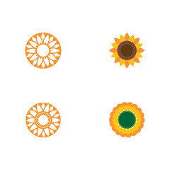 Set Sun Flower Logo Template