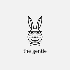 modern simple gentle rabbit logo template