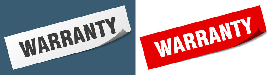 warranty paper peeler sign set. warranty sticker
