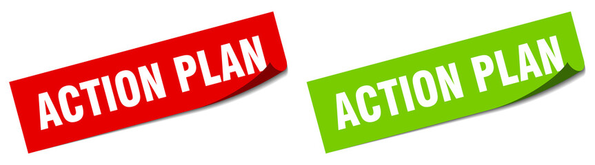 action plan paper peeler sign set. action plan sticker