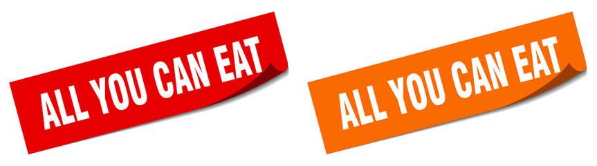 all you can eat paper peeler sign set. all you can eat sticker