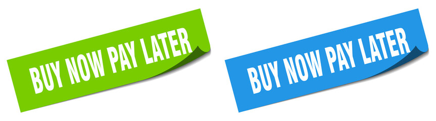 buy now pay later paper peeler sign set. buy now pay later sticker